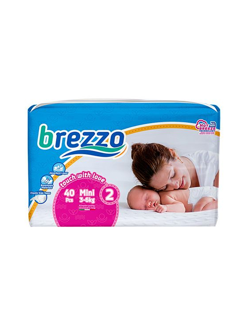 Підгузки дитячі Brezzo mini 2 3-6 кг 40 шт